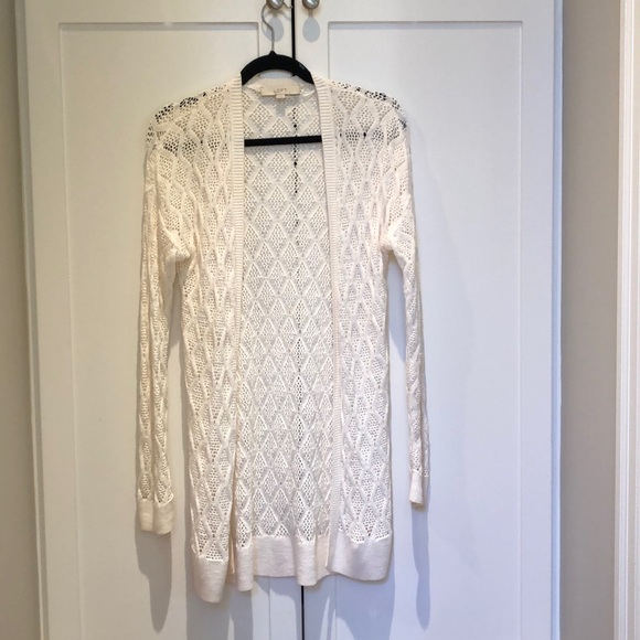 Loft Crochet Long Cardigan cream - Picture 1 of 3
